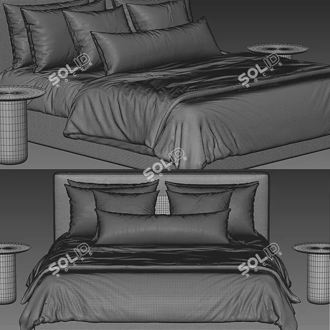 Modern Modena Bed: Sleek Design, Superior Quality 3D model image 4