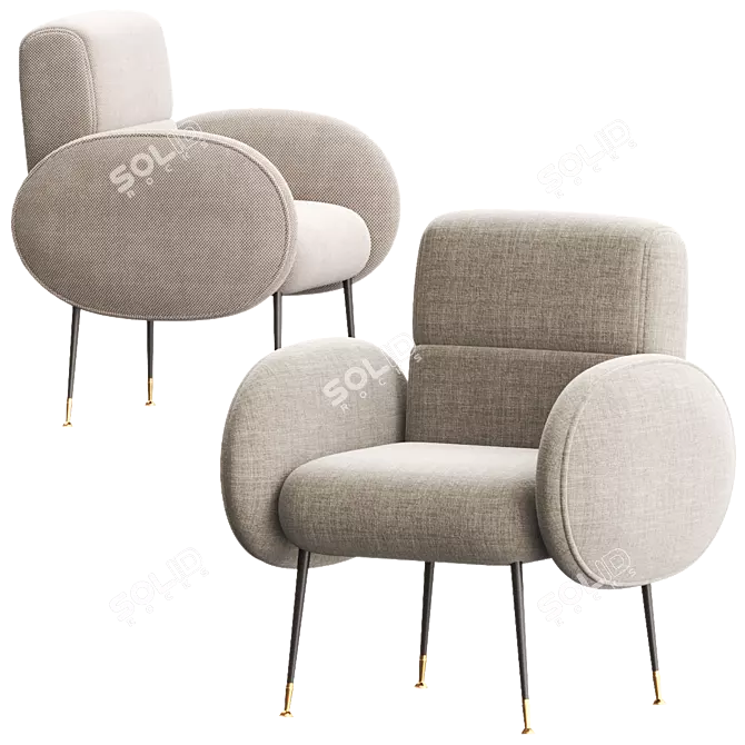 MARCO Modern Easy Chair 3D model image 4