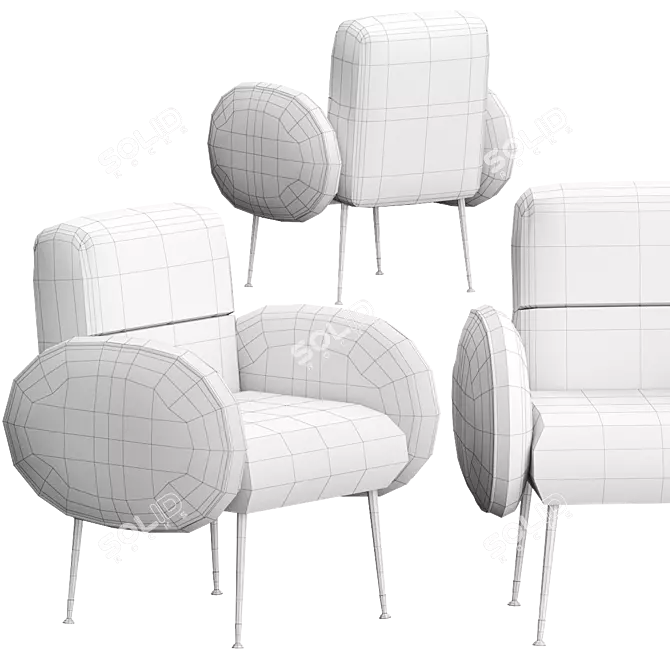 MARCO Modern Easy Chair 3D model image 6