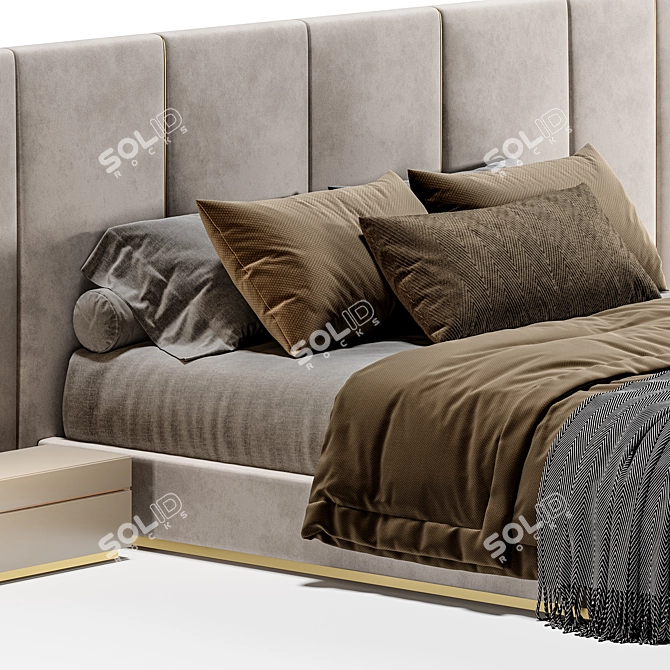 Luxury Fendi Delano Bed 3D model image 2