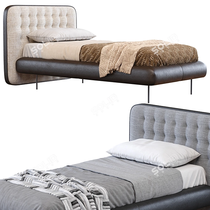 Sleek Dedalo Up Bed: Modern Design, Superior Comfort 3D model image 4