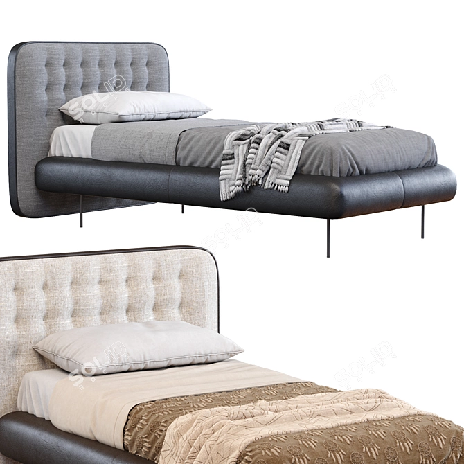 Sleek Dedalo Up Bed: Modern Design, Superior Comfort 3D model image 5