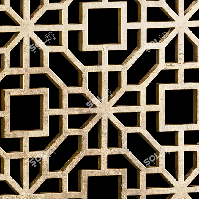 Decorative Square Panels Set 3D model image 3