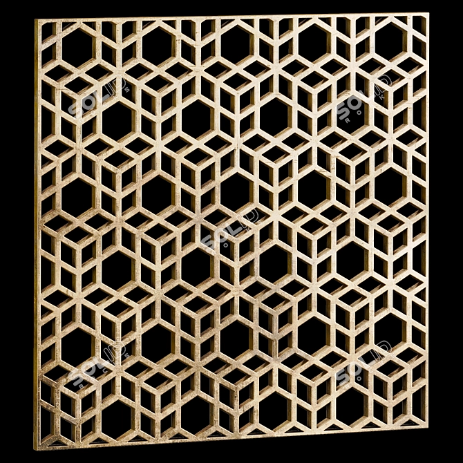 Decorative Square Panels Set 3D model image 4