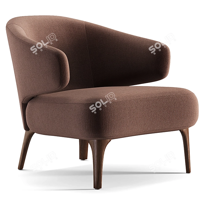 Sleek Minotti Armchair with Stunning Design 3D model image 1