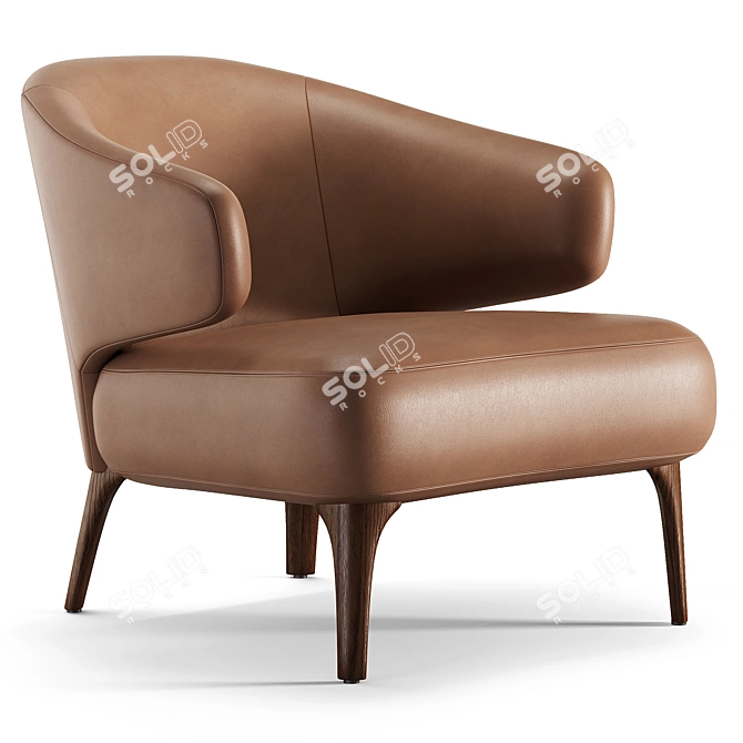 Sleek Minotti Armchair with Stunning Design 3D model image 3