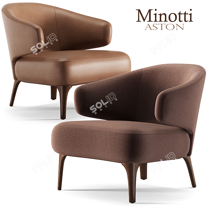 Sleek Minotti Armchair with Stunning Design 3D model image 4