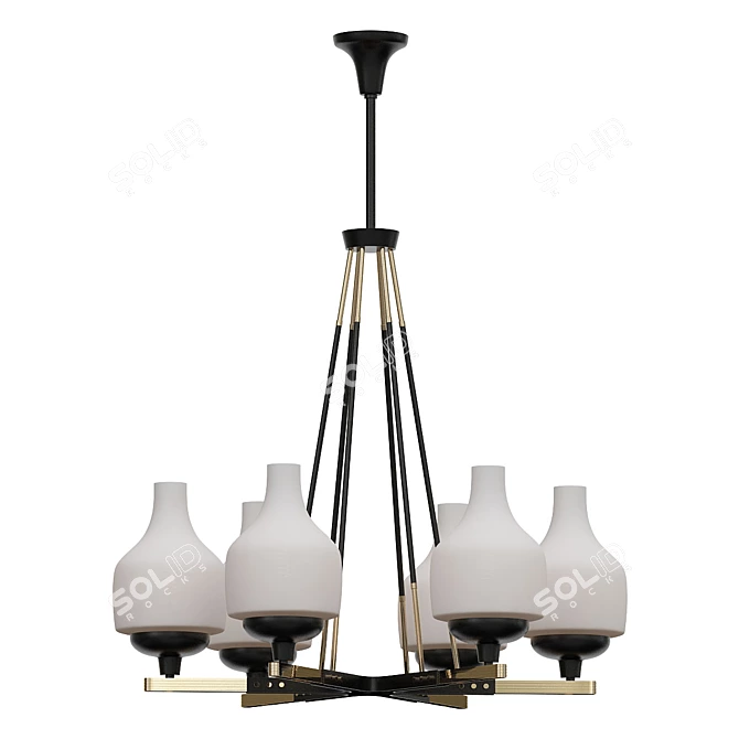 Mid-Century Stilnovo Ceiling Light 3D model image 1