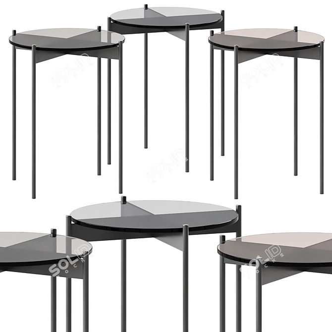 Sleek Beam Table: Hübsch Interior 3D model image 1