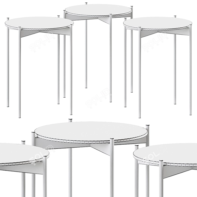 Sleek Beam Table: Hübsch Interior 3D model image 2