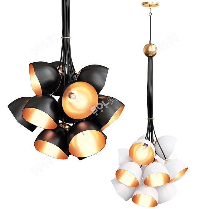 Lux Cluster Pendant - Elegant Lighting Solution 3D model image 1