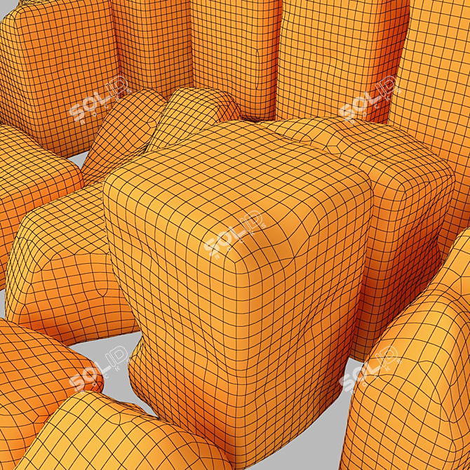 Smooth Stone Block Decor 3D model image 1