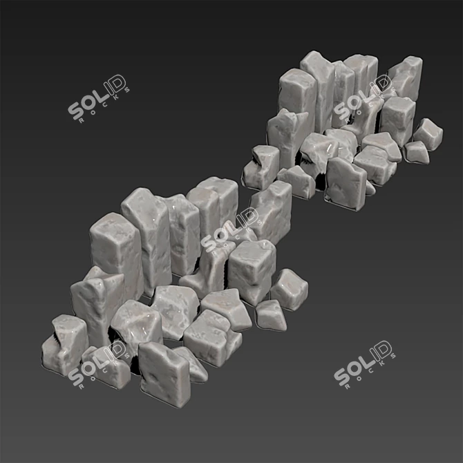 Smooth Stone Block Decor 3D model image 6