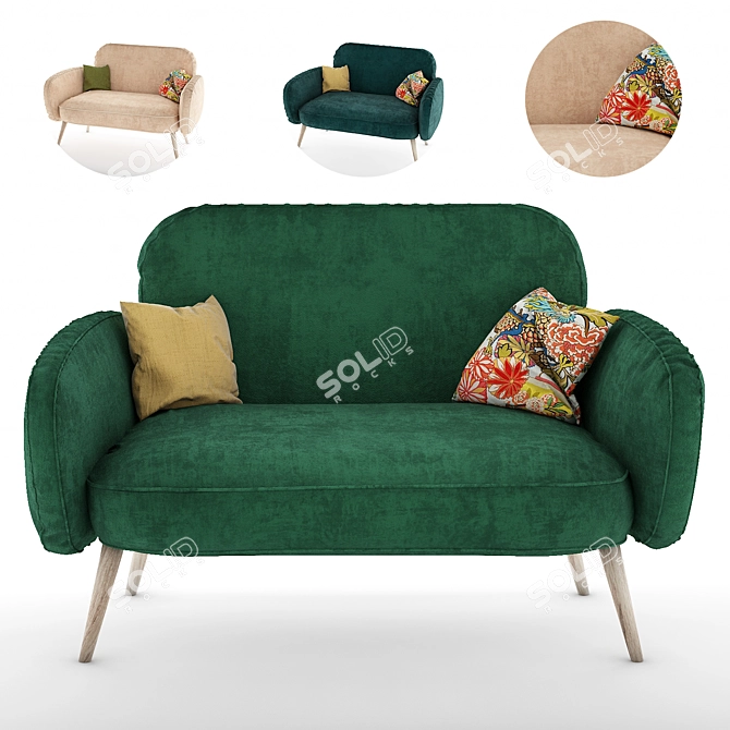 Berber Sofa: Stylish and Comfortable 3D model image 1