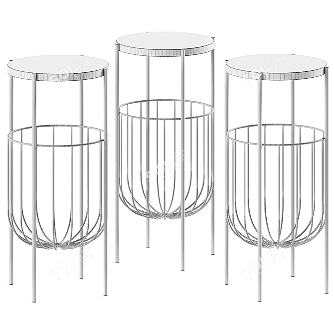 Elegant Round Eyrie Console Table 3D model image 2