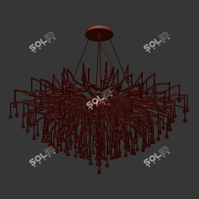 Elegant Nordic Gold Crystal Chandelier 3D model image 2