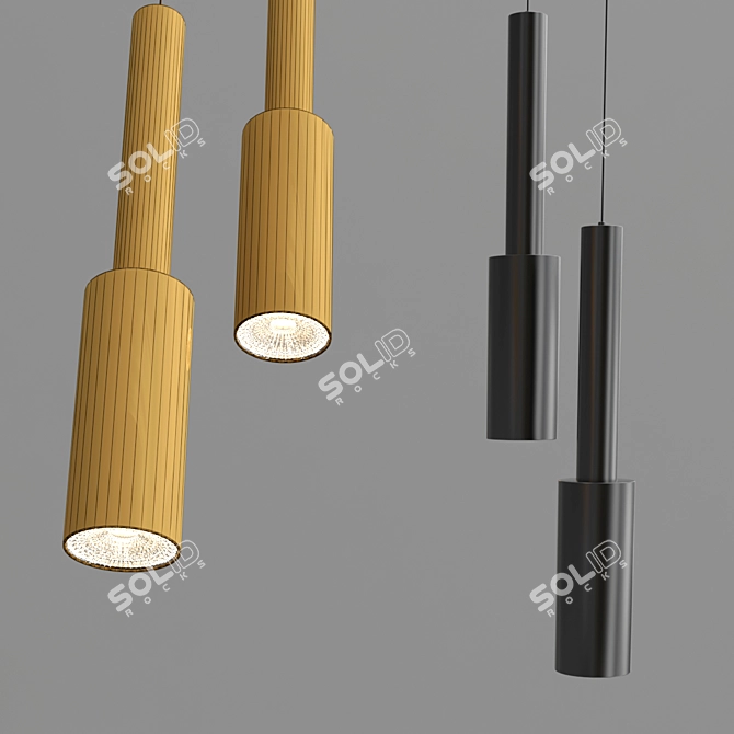 Contemporary Bernard Duo Pendant 3D model image 2