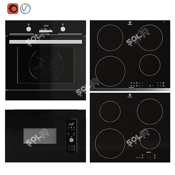 Electrolux Embedded Appliance Set 3D model image 1