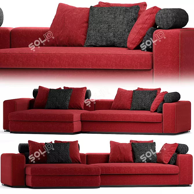 Sleek and Stylish: Minotti Leonard Sofa 3D model image 3