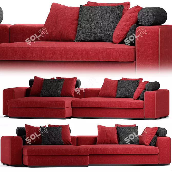 Sleek and Stylish: Minotti Leonard Sofa 3D model image 5