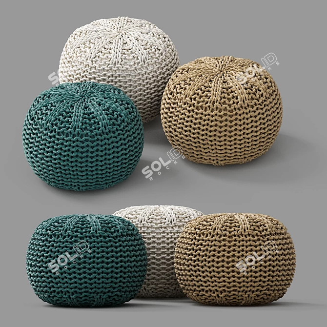 Shore Pouffe: Stylish and Versatile 3D model image 1