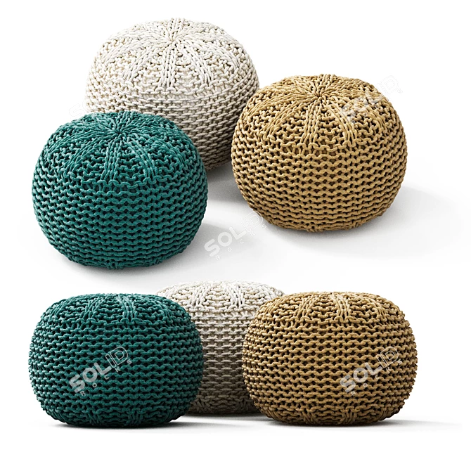 Shore Pouffe: Stylish and Versatile 3D model image 5