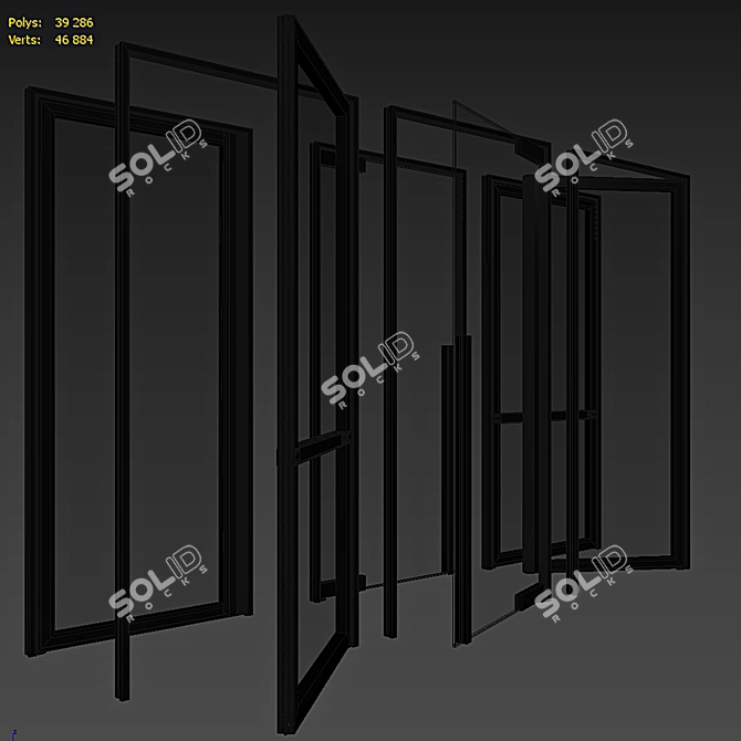 Elegant Glass Anywhere Doors 3D model image 5