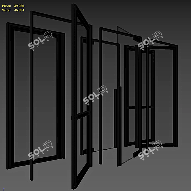 Elegant Glass Anywhere Doors 3D model image 6