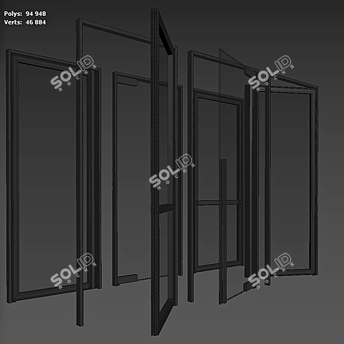 Elegant Glass Anywhere Doors 3D model image 7