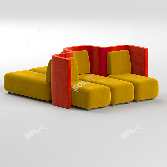 Elegant Gala Sofa by Saba Italia 3D model image 2