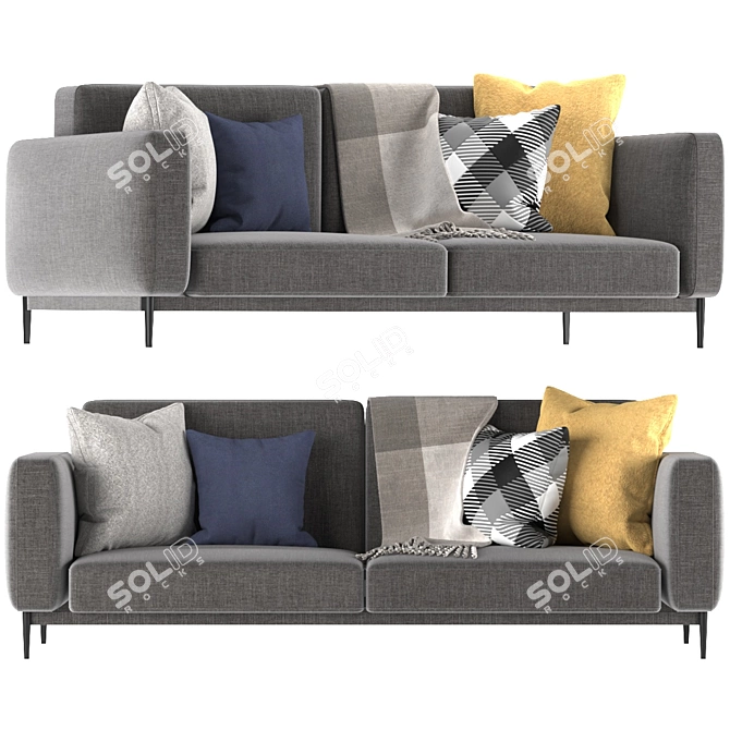 Sleek Flexform Romeo Compact Sofa 3D model image 1