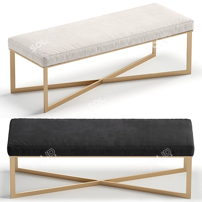 Modern Bench RALPH in 3 Chic Colors 3D model image 1