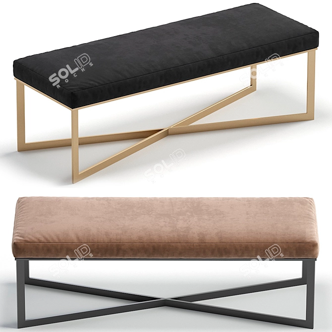 Modern Bench RALPH in 3 Chic Colors 3D model image 3