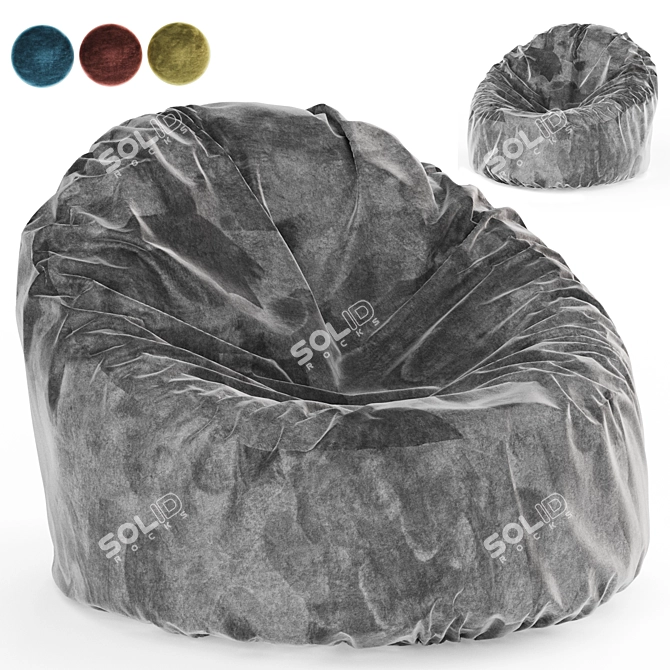 Cozy Bean Bag Chair in 4 Colors 3D model image 1