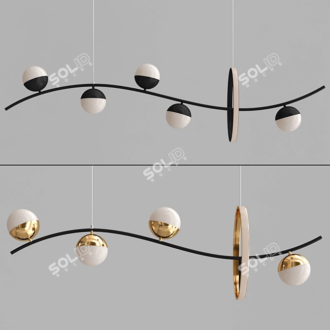RINBO L Pendant Light: Stylish and Modern 3D model image 2