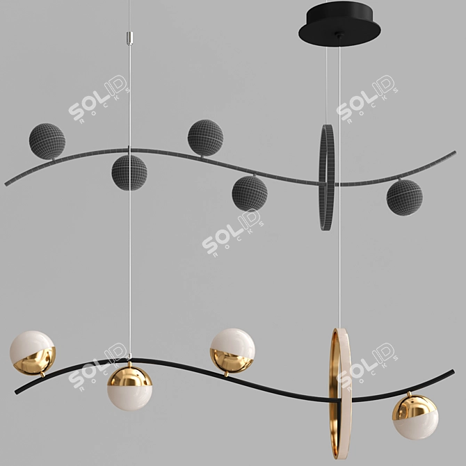 RINBO L Pendant Light: Stylish and Modern 3D model image 3