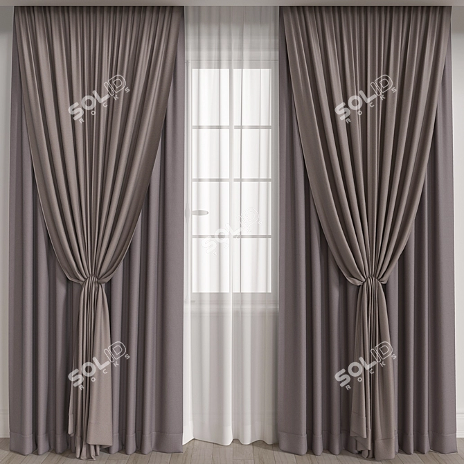 Elegant Drapery for Stunning Interiors 3D model image 1