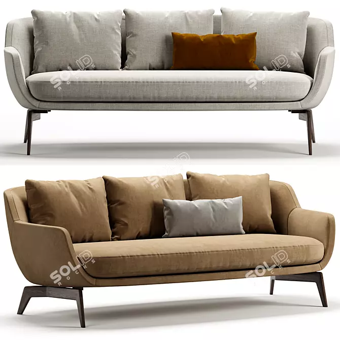 Title: Contemporary BELT Sofa by Minotti 3D model image 1
