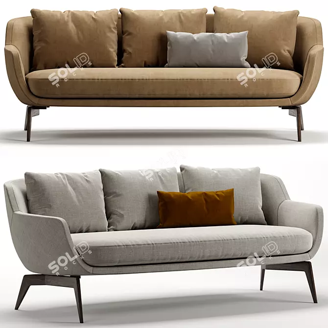 Title: Contemporary BELT Sofa by Minotti 3D model image 2