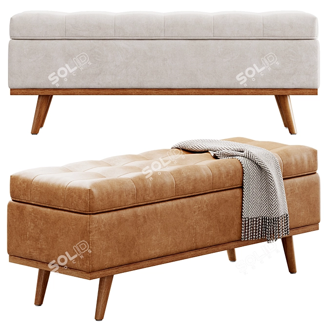 Modern AllModern Davina Storage Bench 3D model image 2