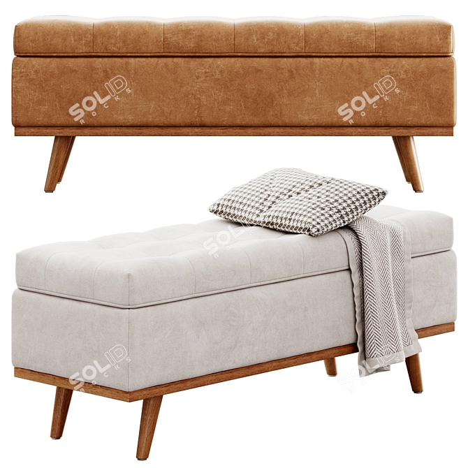 Modern AllModern Davina Storage Bench 3D model image 7