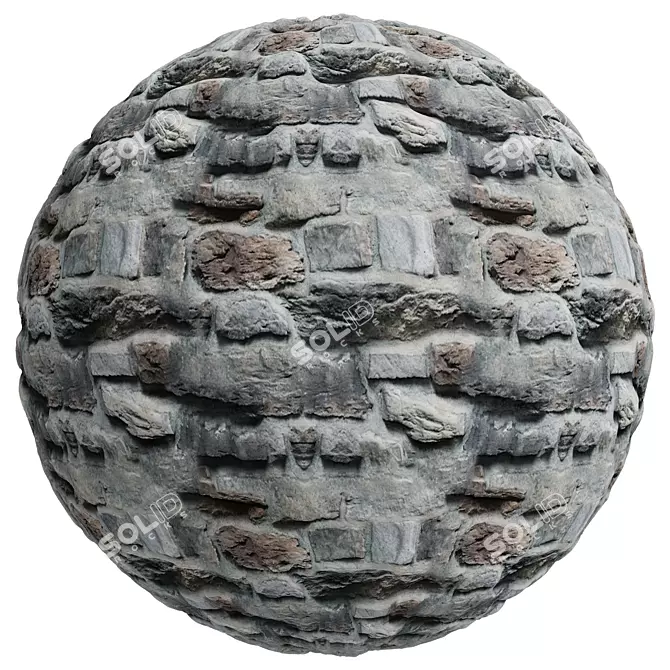 Premium Stone Covering | High Resolution | PBR 3D model image 3