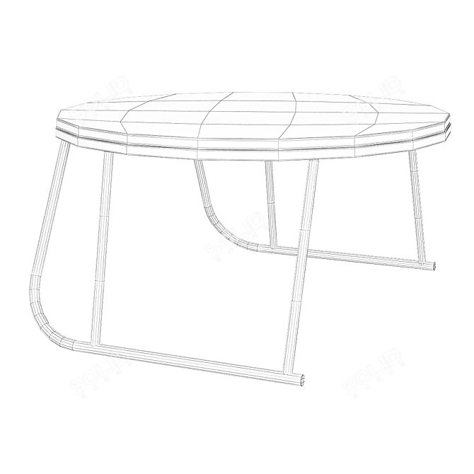 Stone-Top Coffee Table: White & Modern 3D model image 2