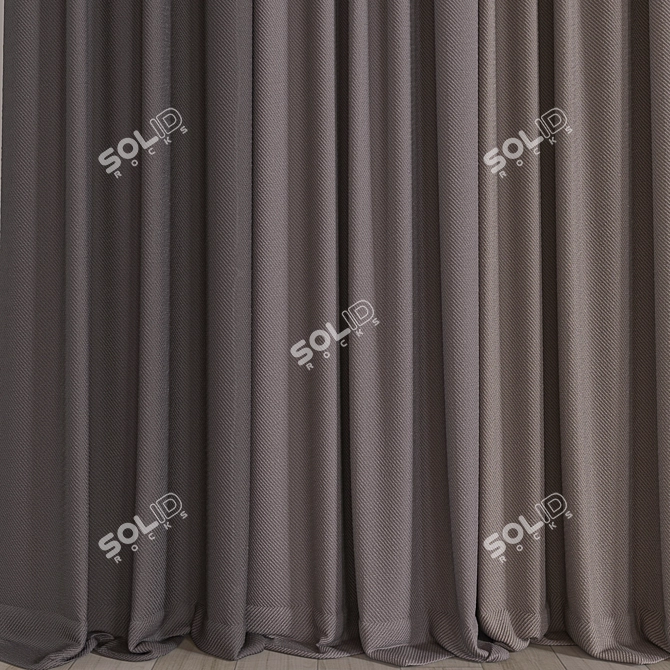 Elegant Curtain: Vray & Corona | 56,942 Polys 3D model image 2