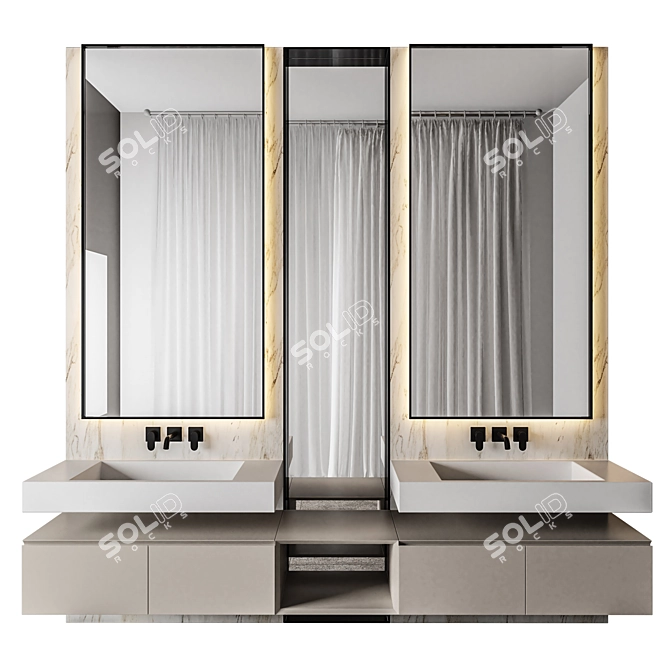 Elegant Bathroom Sanctuary 3D model image 1