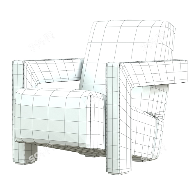 Utrecht Velvet Lounge Chair 3D model image 6