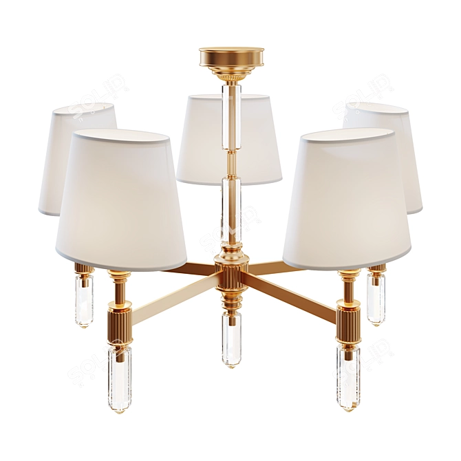 Elegant White Chandelier 3D model image 1