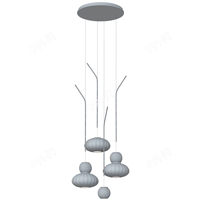 Modern Ceramic and Metal Lamp 3D model image 3