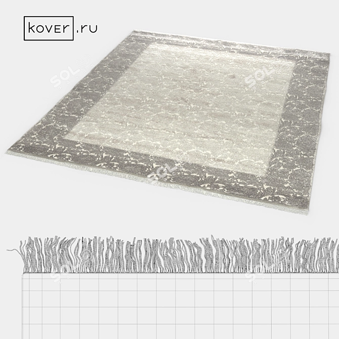 Royal Agra Bloom: Luxurious Wool & Silk Carpet 3D model image 2