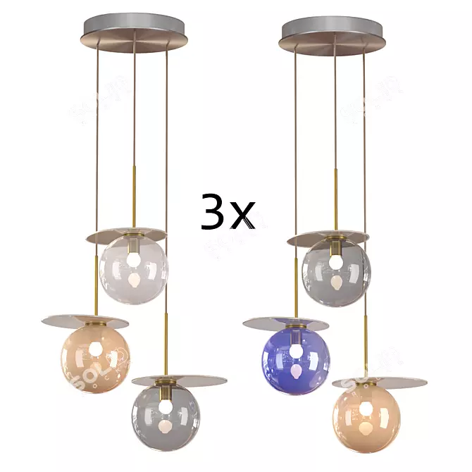 Modern Vray & Corona Pendant Lamp 3D model image 3